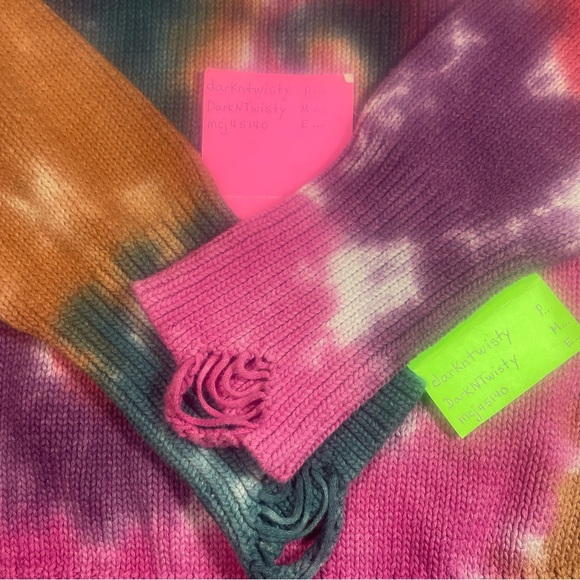 BEAUTIFUL NSF ANABELLE CREWNECK TIE DYE DISTRESSED OVERSIZED SWEATER MED $398! - Picture 5 of 16
